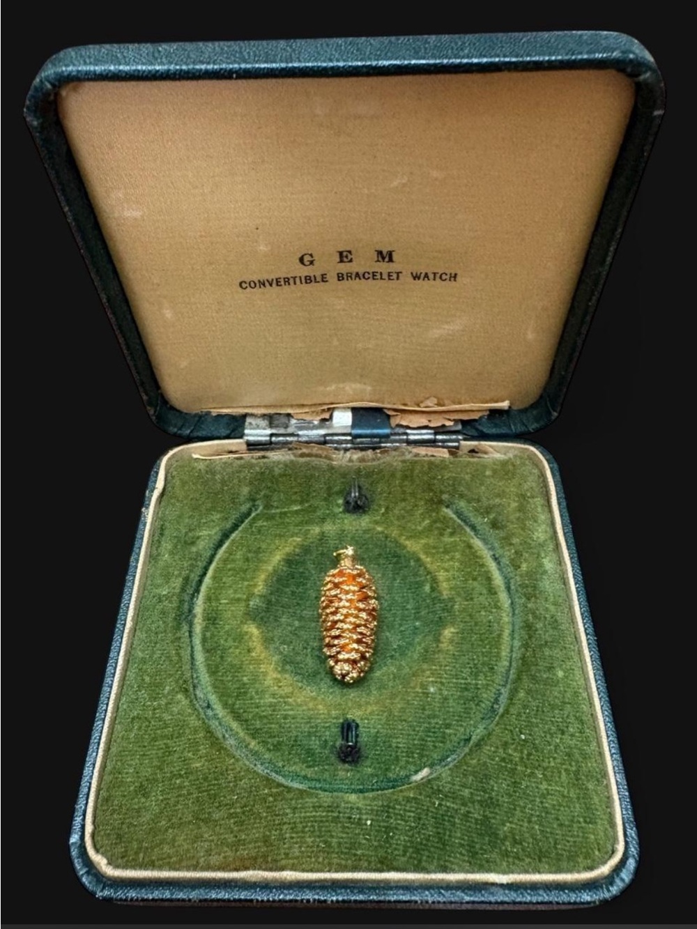 Gold pinecone charm or pendant